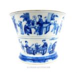 An antique Chinese blue and white porcelain planter