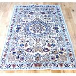 A fine central Persian Part silk Nain rug