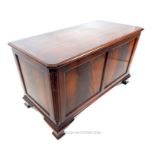 A Regency style mahogany and line inlaid blanket box