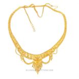 A 22 ct yellow gold, Indian tassel necklace