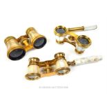 Three pairs of vintage, opera glasses