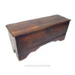 An 18th century, rustic, oak chest