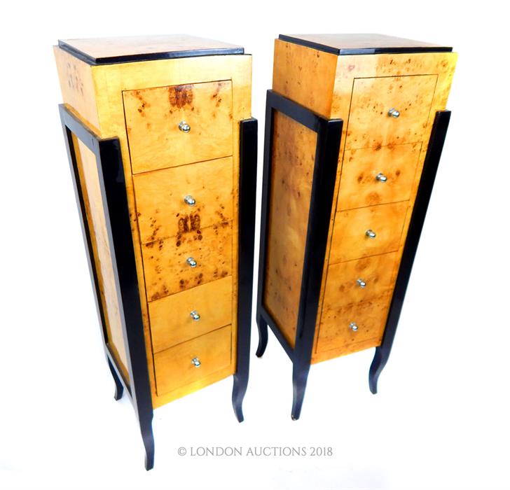 A pair of Art Deco style tallboys - Image 2 of 3