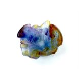 A Daum, Nancy, French, pate de verre, miniature glass, fish dish