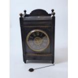 A Victorian Polished Belgium Slate Mantel Clock.