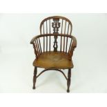 A 19th century Yew and Elm Windsor Open Arm Chair