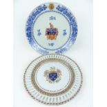 Two Chinese Armorial Plates
