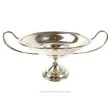 A fine, sterling silver, twin-handled table centre on a circular footed base