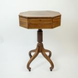 A 19th century mahogany and boxwood strung work table
