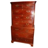 A George III, mahogany, chest on chest