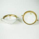 A pair of 22 ct, gold-rimmed, Persian, Rosenthal, Mohamed Reza Shah Pahlavi bowls