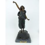 A bronze figure of a Turkish dancing girl