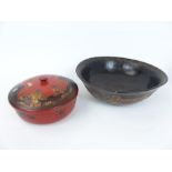 Chinese Lacquer Bowl and Box with Lid