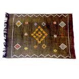 A Moroccan cactus silk and cotton flatweave Berber rug