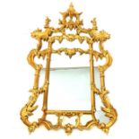 A Chippendale style giltwood wall mirror