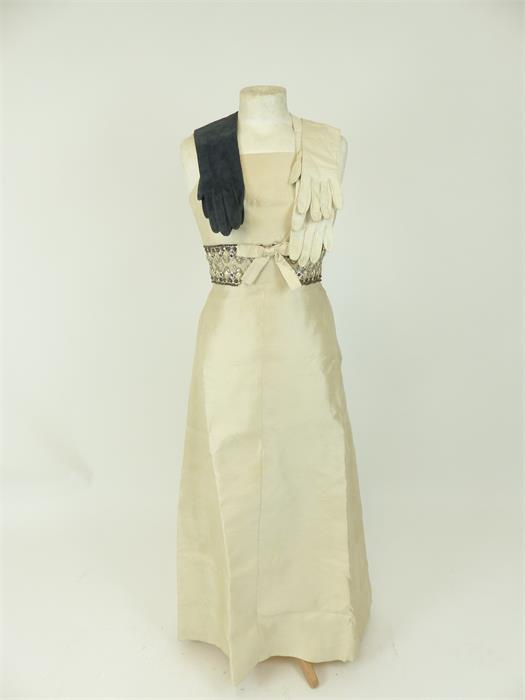 A French, designer, Simone Mirmon ivory silk dress