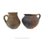 Two Roman, earthenware, vessels (1st - 3rd C AD)