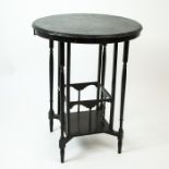 An Edwardian, ebonised, occasional table with circular top