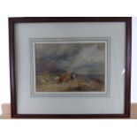 David Cox Jnr. (1800-1885. Watercolour stormy landscape..