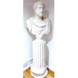 A life sized plaster bust of the Roman Emperor Antoninius Pius
