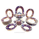 A 19th century, 'Ironstone China' serving set of 22 pieces