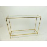 A gilt and mirrored console table