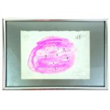 Abstract Mixed Media Pink Orb