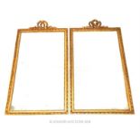A pair of large, French, gilt-wood, wall mirrors