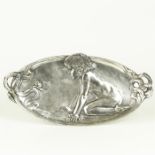 An Art Nouveau pewter dish of the type made by WMF