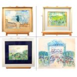 Four Abstract Watercolours Painting