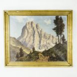 A mid 20th century oil on canvas landscape of the Matterhorn