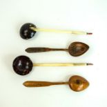 A Pair of Turkish Tortoiseshell & Horn Spoons and Ottoman Spoons