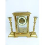 Marte et Cie Paris. A 19th century French Gilt Brass Clock Garniture set.