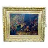 A 19th century oil on canvas Dutch tavern scene