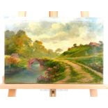 Country Walk Along a River Painting