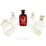 A set of four late 18th century Continental decanters