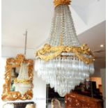 A pair of early 20th century basket form chandeliers