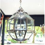 A new and boxed nickel and glass Eicholtz hanging light fitting