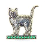 Silver Cat Brooch