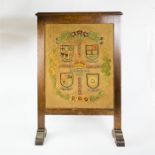 A George VI oak fire screen