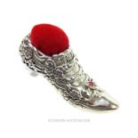 Victorian Silver Shoe Pincushion