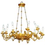 An early 19th century, French, Regency, gilt-wood, chandelier
