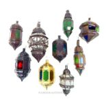 A collection of Moroccan hanging lanterns