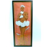 A framed poster depicting a black male ballet dancer