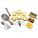 A quantity of brass and metal items