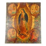 A late 19th / early 20th century Mexican oil on copper icon