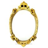 Gilt Wood Oval Wall Mirror