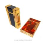 Two, French, 1930's, gilt metal and lacquered, 'Dupont' lighters