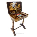 Black Lacquered Japanese Work Table