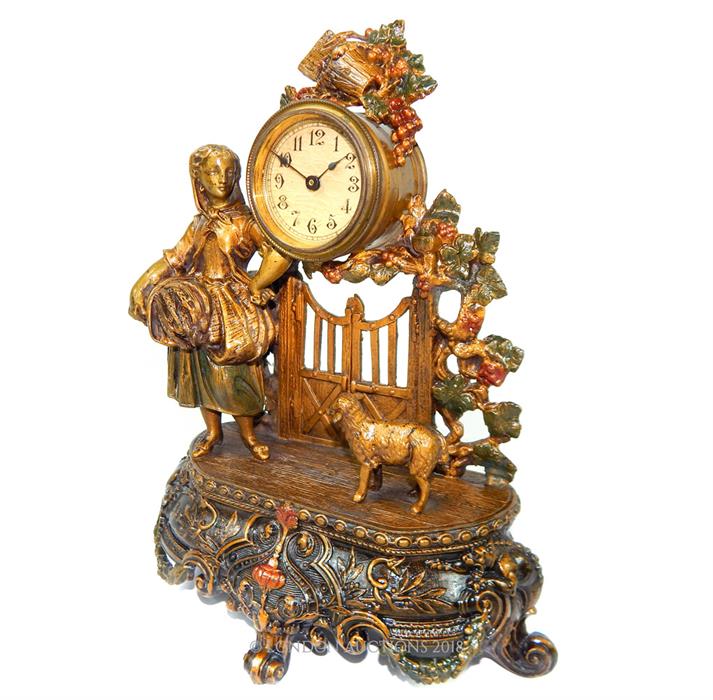 Circa 19th Century Spelter Clock - Image 3 of 4